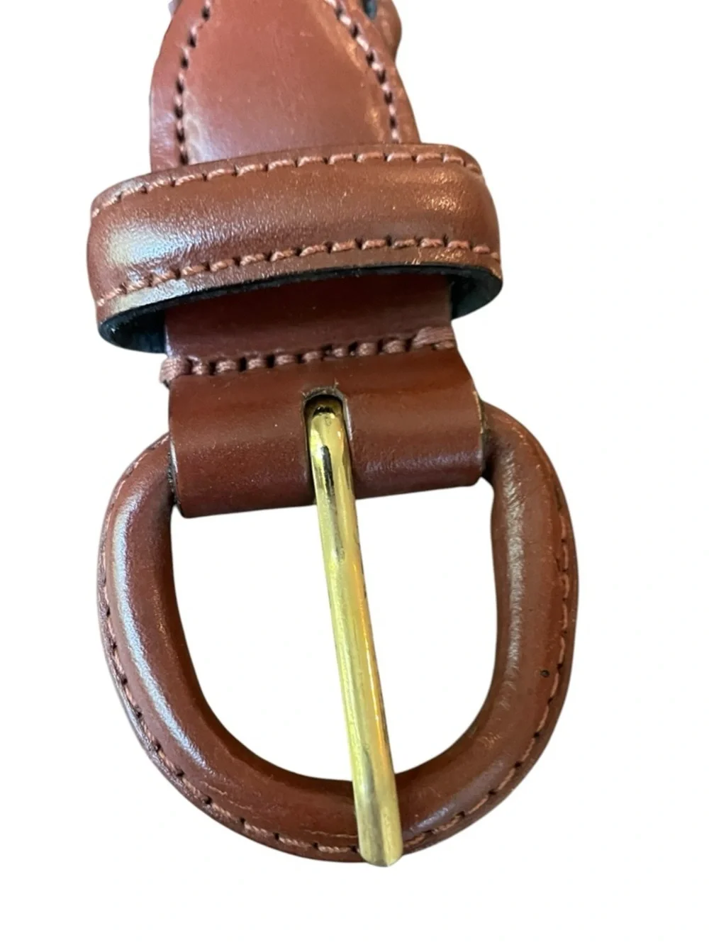 Braided Leather Belt Covered Buckle Cognac Brown Sz 40 Classic Boho Adjustable